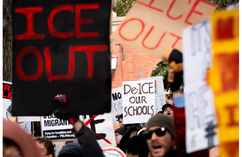 Students walked out or skipped school to join others in the student-led ICE Out protest in downtown Knoxville, Tenn., on Jan. 30, 2026.ยฉ Brianna Paciorka/News Sentinel / USA TODAY NETWORK via Imagn Images