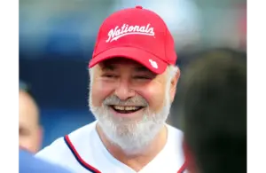 Jun 17, 2014; Washington, DC, USA; Rob Reiner talks to friends prior to the game between the Houston Astros and the Washington Nationals at Nationals Park. Mandatory Credit: Evan Habeeb-Imagn Images