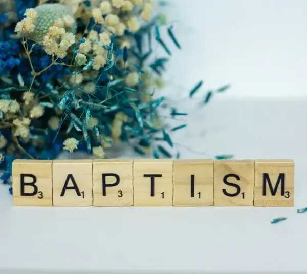 Baptism spelled out in blocks, like John did to Jesus
