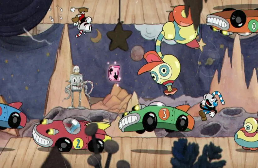 Cuphead trying to escape death in one of the great 2D platformers.