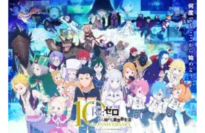 10 year anniversary banner for Re:Zero