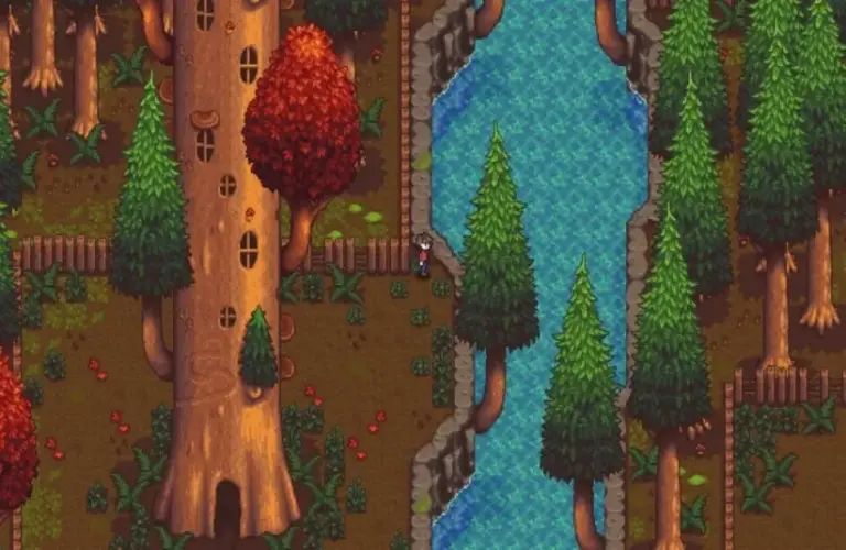 A mysterious forest scene from Haunted Chocolatier