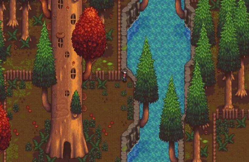 A mysterious forest scene from Haunted Chocolatier