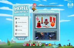 The menu of Hotel Architect