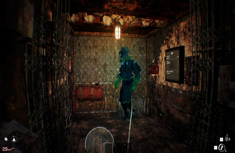 character player from KLTKA in the elevator