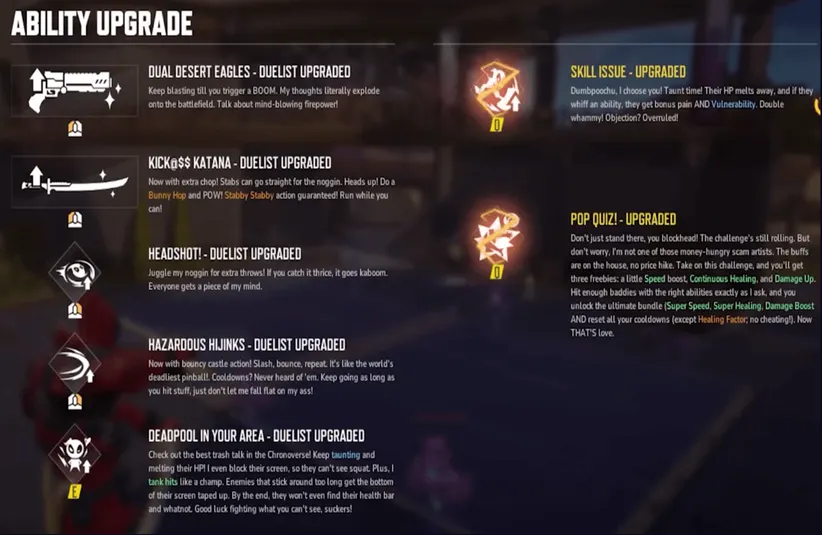 Image of Deadpool's duelist abilities in Marvel Rivals