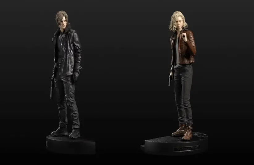 Leon and Grace figurines for Resident Evil Requiem