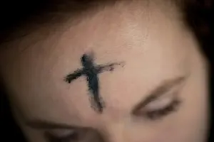 Ash Wednesday on the forehead