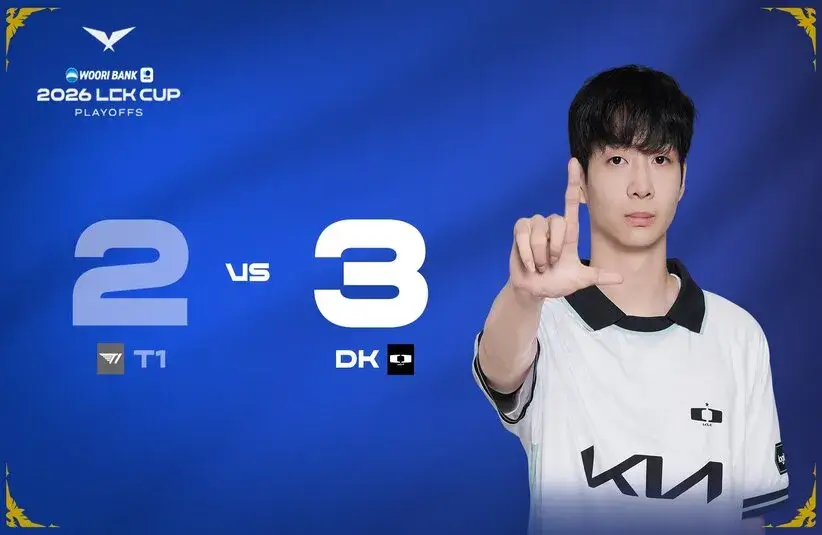 DK pulled off a reverse sweep beating T1 3-2 in the LCK Cup Playoffs