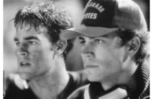 James Van Der Beek and Paul Walker in Varsity Blues