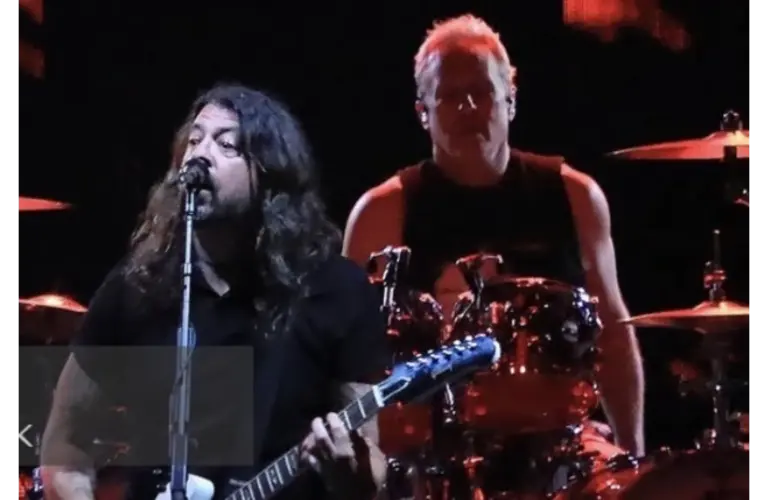 Dave Grohl & drummer Josh Freese Performing at Foo Fighters show