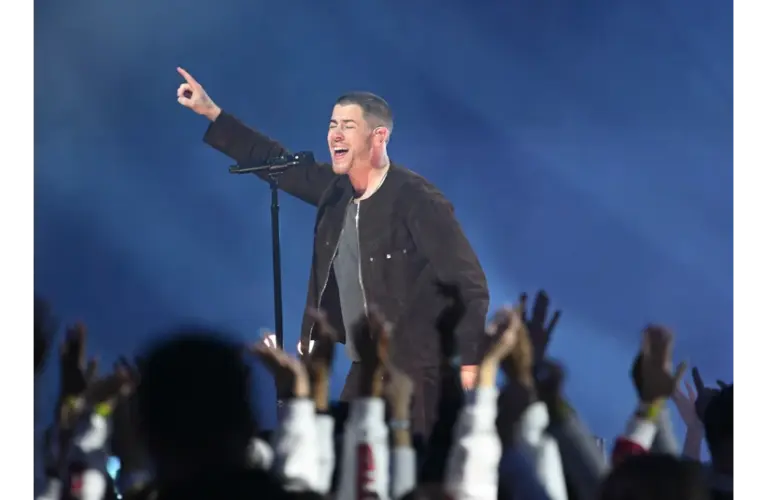 Nick Jonas sings during the half time show at BC Place Winnipeg blue Bombers against Toronto Argonauts. He has a new album out on February 6.