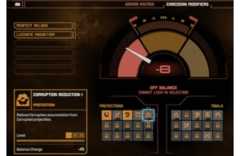 Saros allows you to customize your combat style called Carcosan modifiers