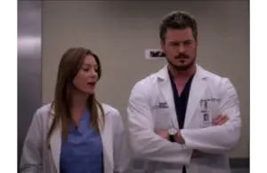 Episode of "Grey's Anatomy" (2005) titled "Where The Boys Are", with Eric Dane (right) and Ellen Pompeo (left)