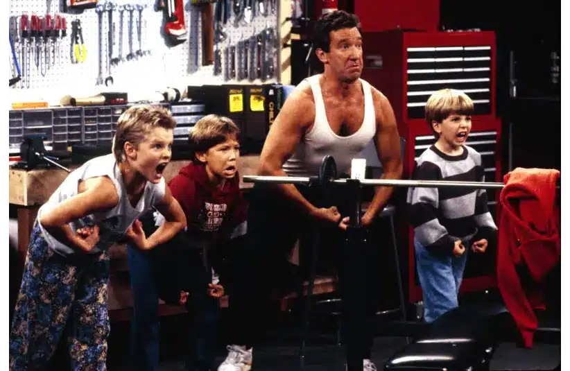 Zachery Ty Bryan (left) with Tim Allen, Jonathan Taylor Thomas, and Taran Noah Smith in "Home Improvement" (1991). © 1991 - The Walt Disney Co.