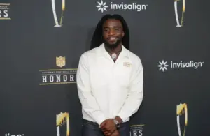image of black country artist Shaboozey at NFL: Super Bowl LIX-NFL Honors Red Carpet