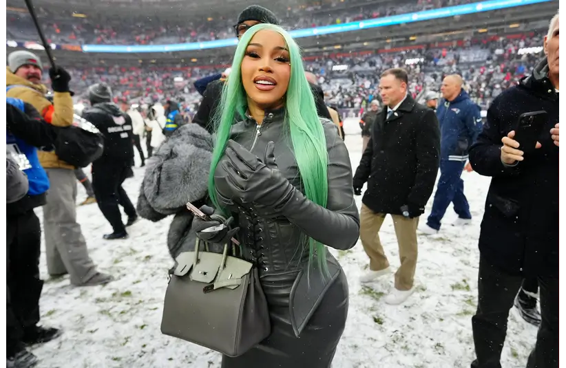 Jan 25, 2026; Denver, CO, USA; Musician Cardi B after ithe 2026 AFC Championship Game at Empower Field at Mile High. Mandatory Credit: Ron Chenoy-Imagn Images