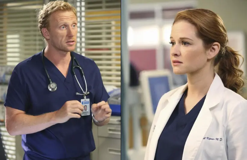 Kevin McKidd (left) and Sarah Drew (right) in "Grey's Anatomy". Courtesy of Photo by Adam Taylor/ABC - © 2014 American Broadcasting Companies, Inc.