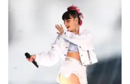 Recording artist Charli XCX performs at the Hard Rock Stadium.