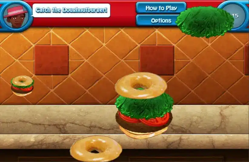 Making doughnut burgers in Cooking Academy 3