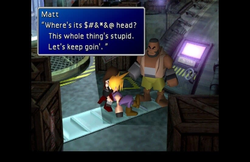 Final Fantasy gameplay of Barrett Wallace.