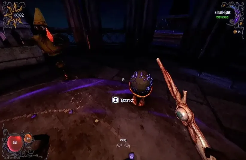 the purple orb and your wand in YapYap