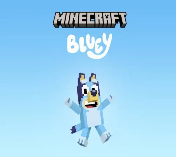 Minecraft x Bluey DLC Bluey's House poster