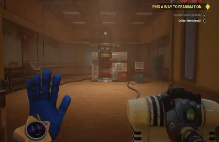 standing in front of the googly eyed memory machine in Poppy Playtime Chapter 5