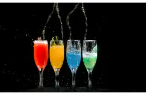 four different cocktails for valentine