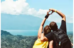 A couple on travel for valentine holiday