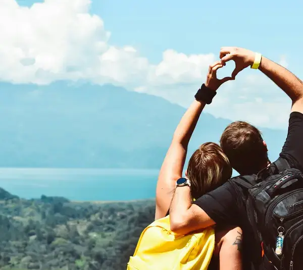 A couple on travel for valentine holiday