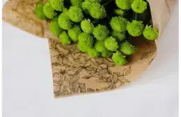 an eco-friendly valentine bouquet in a brown paper