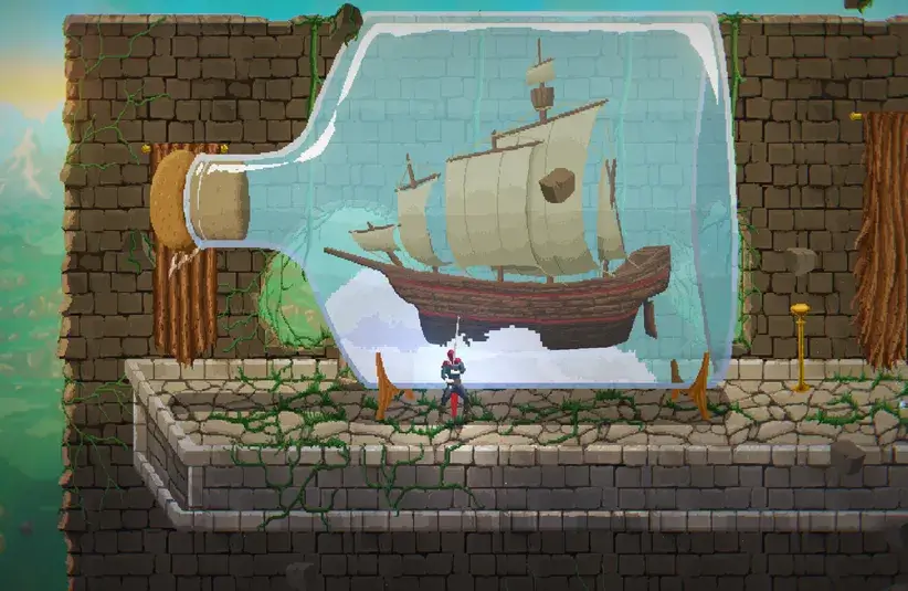 Screenshot from the indie 2D Soulslike Crimson Capes