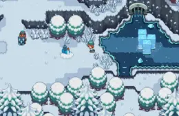 Nia fights through a winter scene in Under the Island.