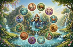 Water Pool Aquarius Zodiac Wheel