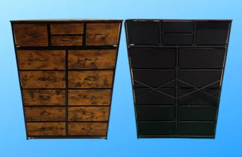 Image of wood grain dresser front and back