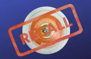 Image of Einstein Broth Honey Almond Cream Cheese Spread with recall stamped over the top