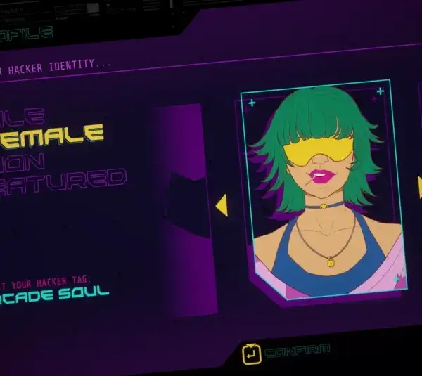The character creation screen for GridBeat.
