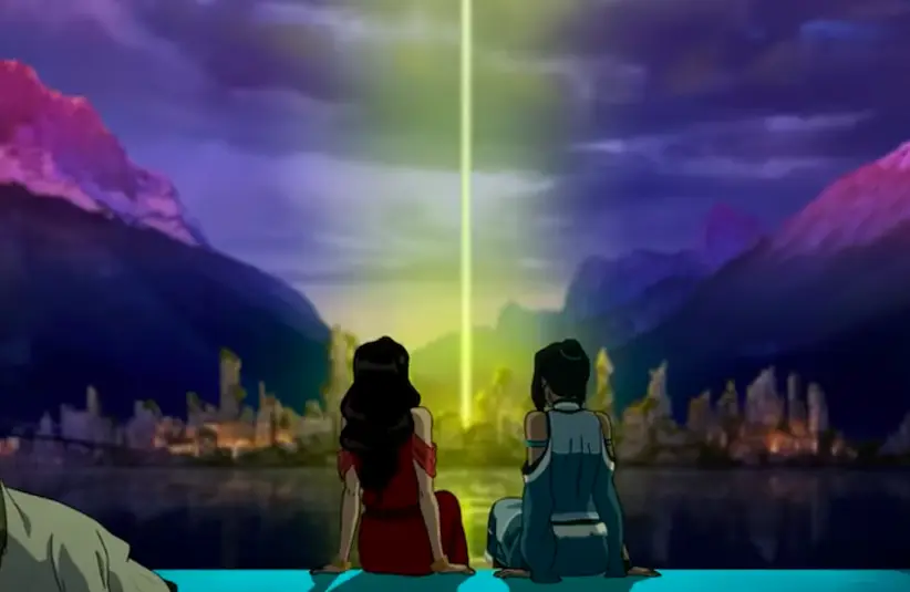 Image of Korra and Asami from Nickelodeon's "The Legend of Korra"