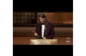 Image of Ludwig Goransson accepting the Oscar for Best Original Score for Sinners