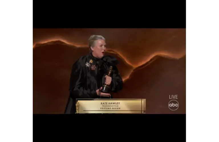 Image of Kate Hawley, Frankenstein, Best Costume Design, at the Oscars