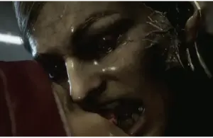 Resident Evil Requiem, infected woman attacking bystander's face