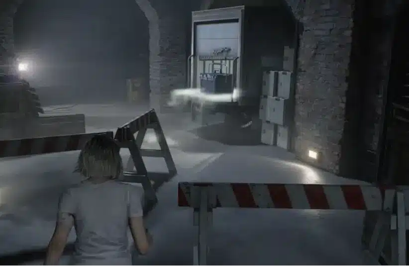 Resident Evil Requiem Organ Transport Box is located in the garage of the Rhodes Hill Care Center sitting on a cooler truck