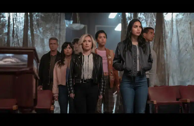 Dermot Mulroney, Hayden Panettiere, Mason Gooding, Melissa Barrera, Jenna Ortega, Jasmin Savoy Brown, Jack Champion in Scream 6 - There were plans for Sam and Tara's character arcs for Scream 7