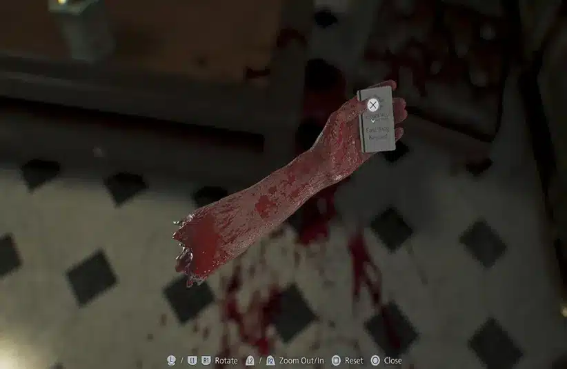 East Wing Keycard obtained in the Parlor in Resident Evil Requiem