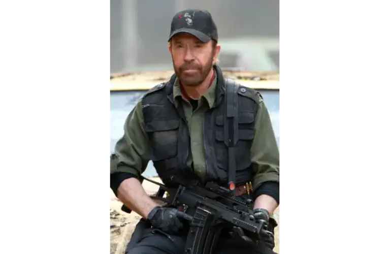 Chuck Norris in "The Expendables 2." Photo by Frank Masi, SMPSP - © Barney's Christmas, Inc.