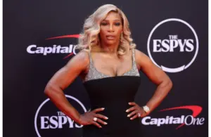 Jul 11, 2024; Los Angeles, CA, USA; Former tennis star Serena Williams arrives on the red carpet before hosting the 2024 ESPYS at Dolby Theatre. Women's History Month