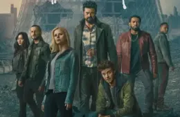 Billy Butcher and his crew on the final-season poster for The Boys, from Garth Ennis, whose comic inspired the Freddie the Fix movie