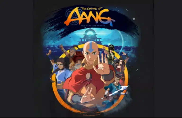 Adult Aang, Katara, Sokka, Toph, Zuko, and unnamed villain character t-shirt design