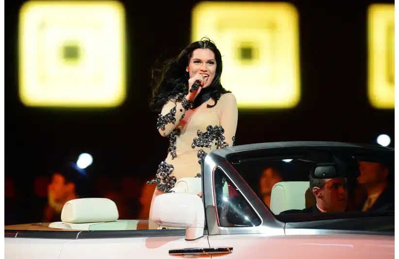 Aug 12, 2012; London, United Kingdom; Recording artist Jessie J performs during the Closing Ceremony for the London 2012 Olympic Games at Olympic Stadium. Mandatory Credit: Matt Kryger-Imagn Images